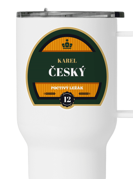 Pivná etiketa termohrnček White
