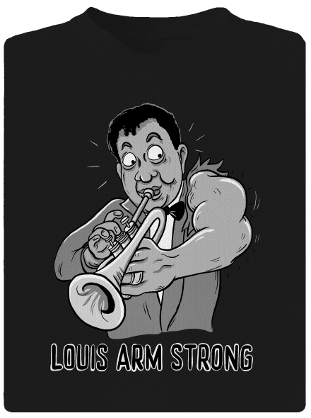 Louis Armstrong pánske športové tričko Black
