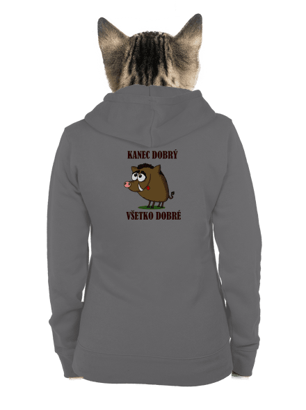 Kanec dobrý dámska mikina na zips Steel Gray