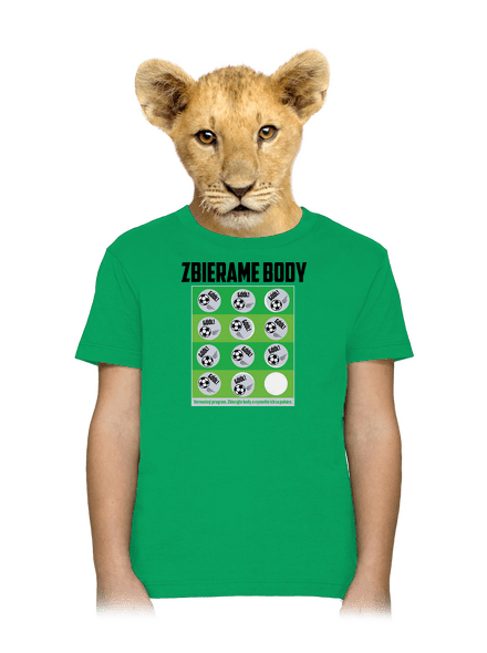 Zbierame body - futbal detské tričko Kelly Green