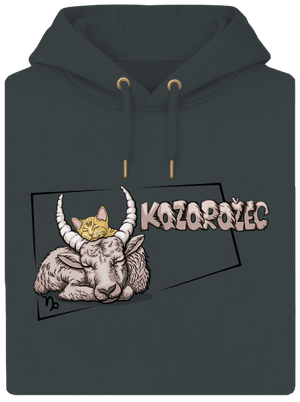 Mačací horoskop: Kozorožec unisex mikina premium Charcoal