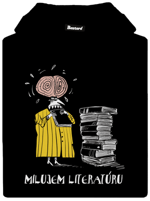 Milujem literatúru pánska mikina klokanka Black
