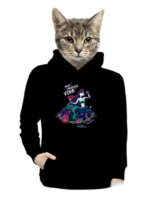 Malá mořská vína dámska mikina klokanka Black