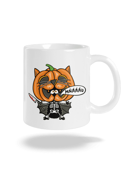 Halloweenská kočička klasický hrnček White