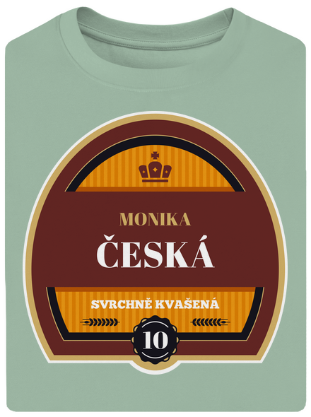 Pivná etiketa unisex tričko oversized Sage