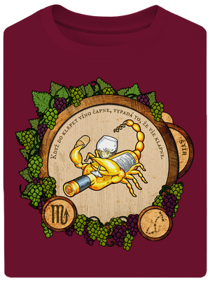Vínny horoskop: Škorpión unisex tričko oversized Garnet