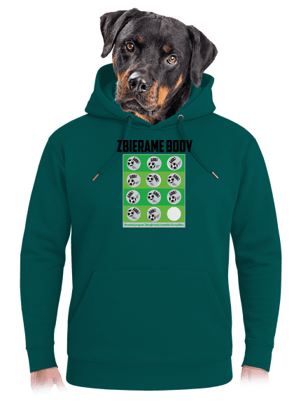 Zbierame body - futbal unisex mikina premium Emerald Green