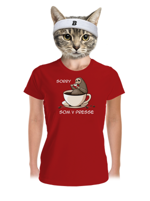 V presse dámske športové tričko Red Mal