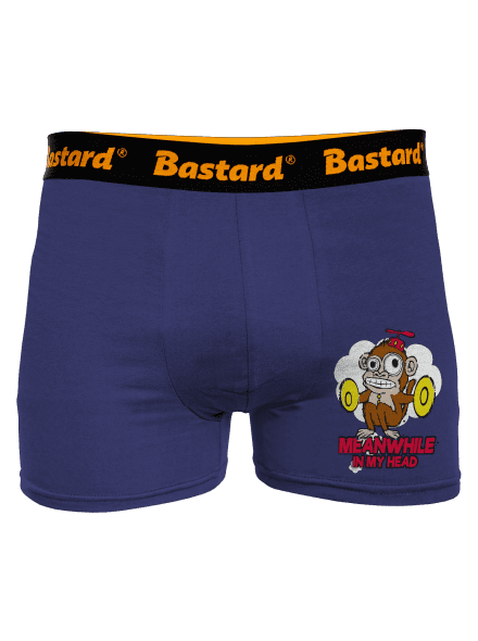 Monkey in my head boxerky Blue Navy
