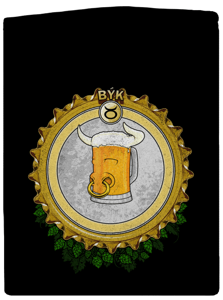 Pivný horoskop: Býk dámska mikina na zips Black