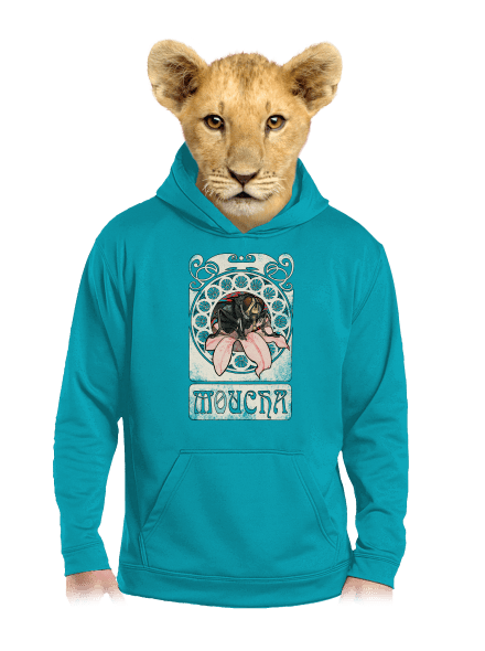 Mucha detská mikina klokanka Hawaiian Blue