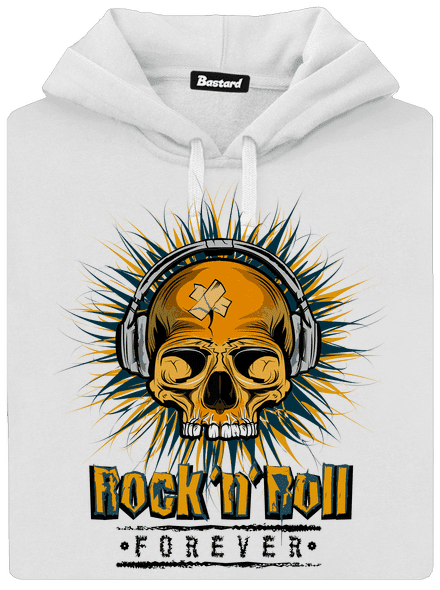 Rock'n'Roll forever dámska mikina klokanka White