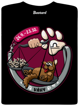 Psí horoskop: Váhy pánske dlhý rukáv Black