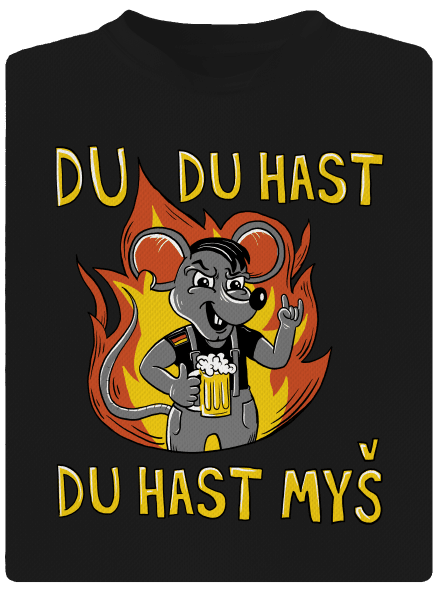 Du hast myš pánske športové tričko Black