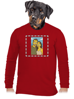 Simpsonovi z vlastnej fotky pánske dlhý rukáv Red