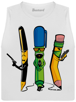 Písací gang dámske tielko voľné White