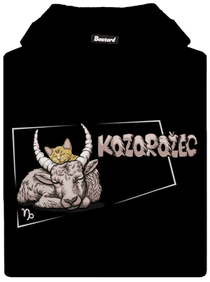 Mačací horoskop: Kozorožec detská mikina klokanka Black
