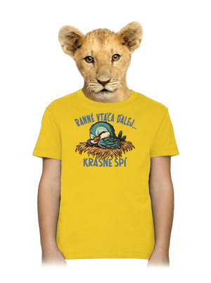 Ranné vtáča spí detské tričko Gold