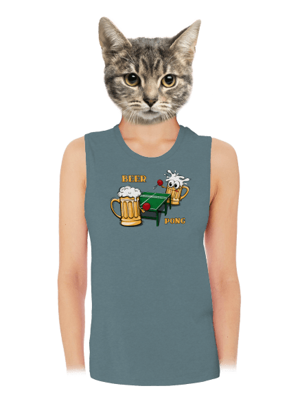 Beer pong dámske tielko voľné Heather Deep Teal