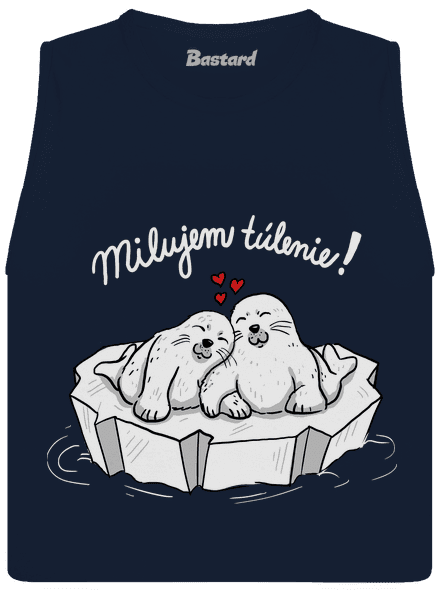 Milujem túlenie dámske tielko voľné Navy