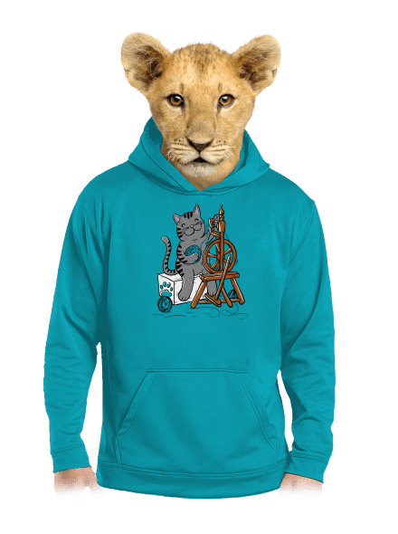 Mačka pradie detská mikina klokanka Hawaiian Blue