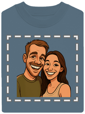 Karikatúra z vlastnej fotky unisex mikina bez kapucne Nordic Blue