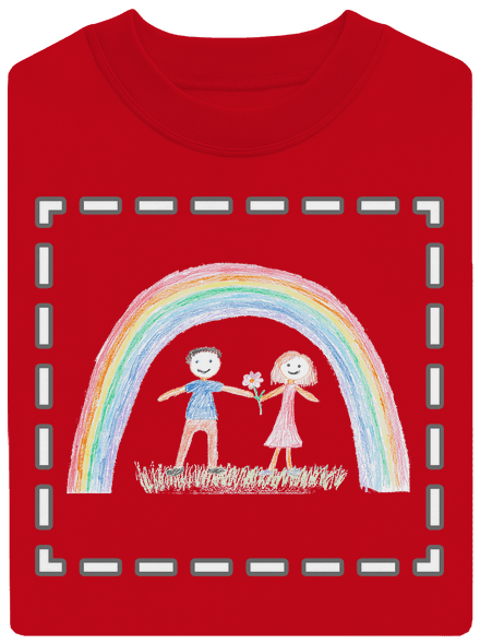 Detské kresby - Nahraj vlastnú unisex mikina bez kapucne Red