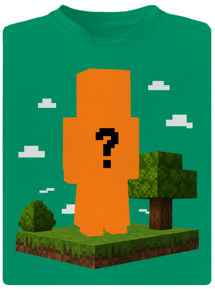 Minecraft z vlastnej fotky detské športové tričko Kelly Green Mal