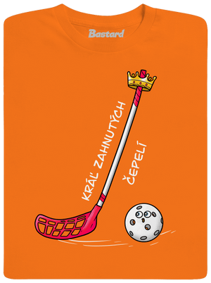 Kráľ zahnutých čepelí - florbal detské tričko Orange