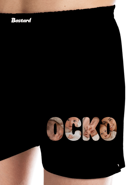 Nápis ocko z vlastných fotiek pánske trenky Black