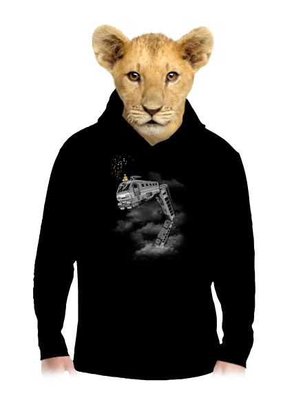 Snake Train detská mikina klokanka Black