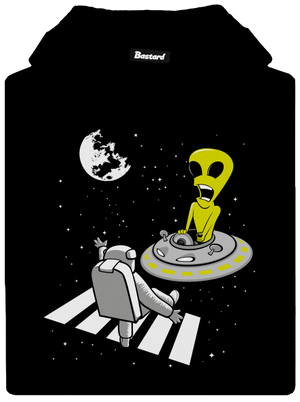 Vesmírny prechod pánska mikina klokanka Black