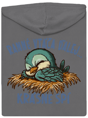 Ranné vtáča spí dámska mikina na zips Steel Gray