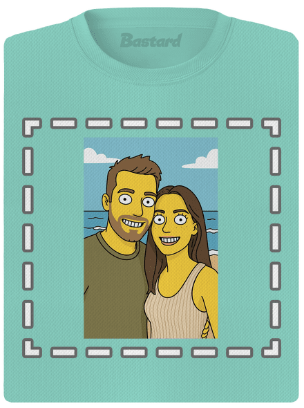Simpsonovi z vlastnej fotky dámske športové tričko Mint Mal