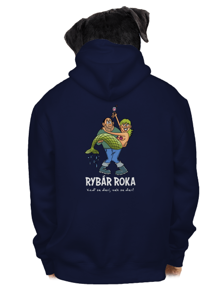 Rybár roka pánska mikina na zips Navy