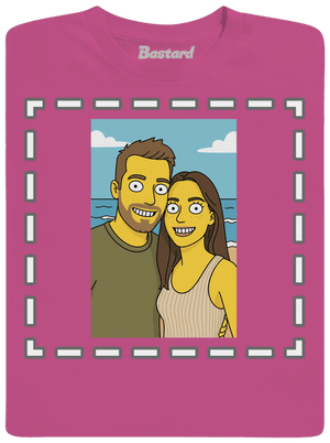 Simpsonovi z vlastnej fotky detské tričko Fuchsia
