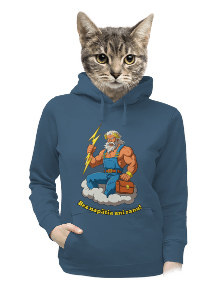 Bez napätia ani ranu dámska mikina klokanka Denim