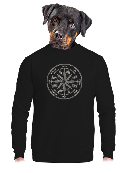 Alkoholický kompas unisex mikina bez kapucne Black