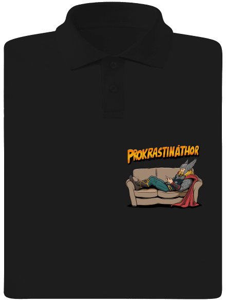 Prokrastináthor pánska polokošeľa Black