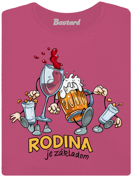 Rodina je základom dámske tričko s lemom Magenta