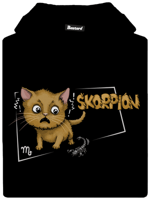Mačací horoskop: Škorpion detská mikina klokanka Black
