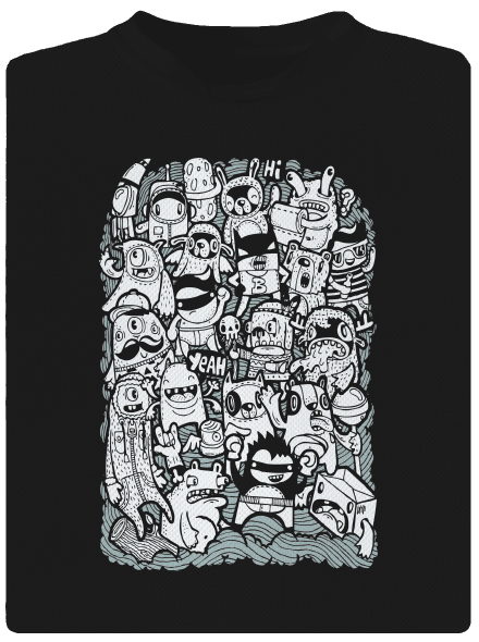 Doodle detské športové tričko Black