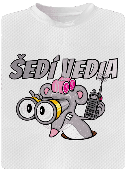 Šedí vedia - myš detské športové tričko White