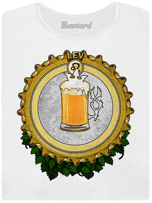 Pivný horoskop: Lev dámske tričko s lemom White