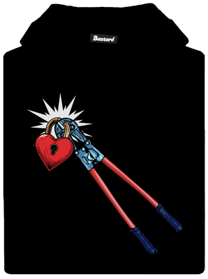 Kliešte na zámok lásky detská mikina klokanka Black