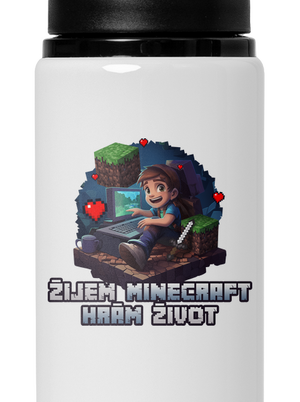 Žijem Minecraft flaša na vodu White
