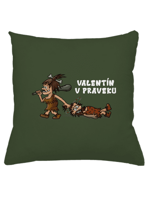 Valentín v praveku vankúš Olive Green