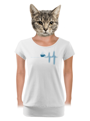 Coffee help dámske tričko s lemom White