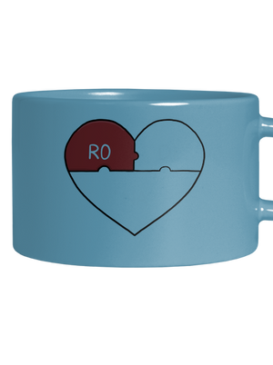 Rodinné puzzle hrnček makronka Blue Macaron