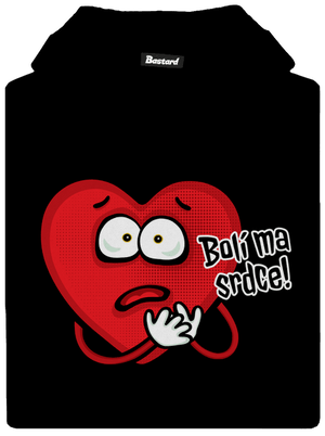 Bolí ma srdce detská mikina klokanka Black